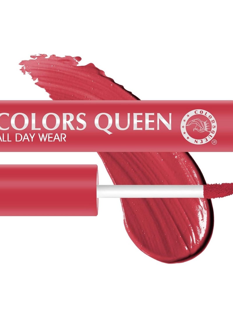Colors Queen All Day Wear Liquid Lipstick - Very Me, 12g | Highly Pigmented, Long Lasting Matte Lipstick | Smooth One Swipe Application, Lightweight & Non Transfer Liquid Lipstick for Women - Image 3